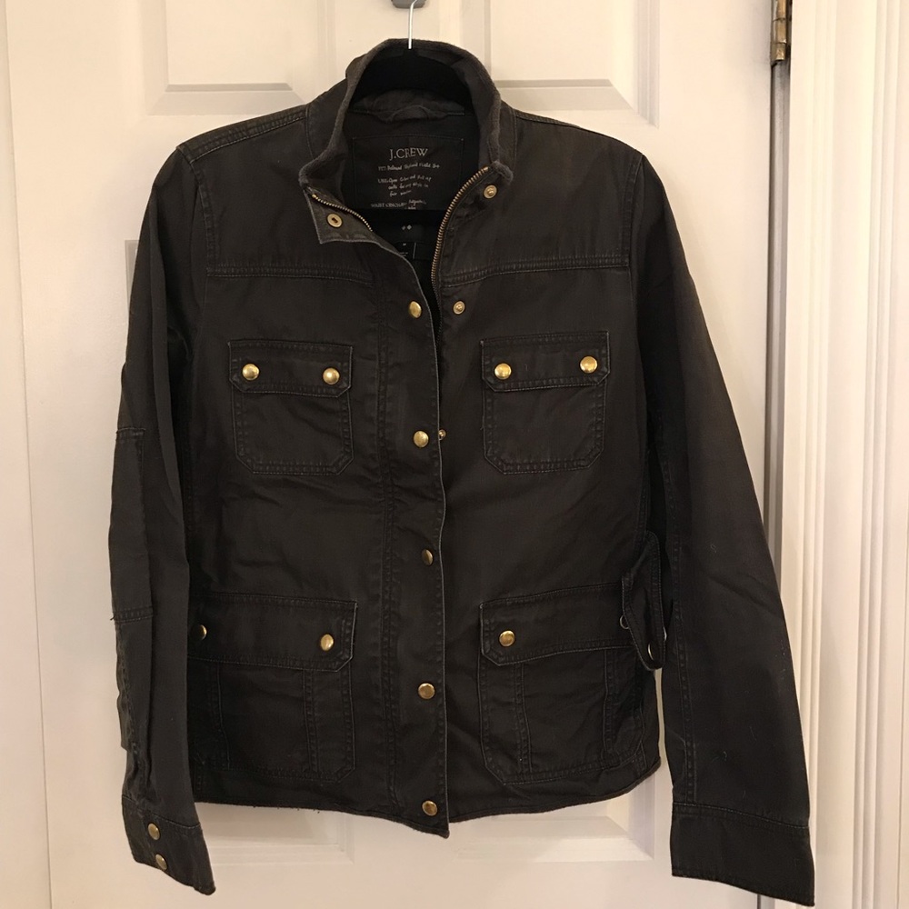 J. Crew Factory Size M Resin-Coated Twill Jacket